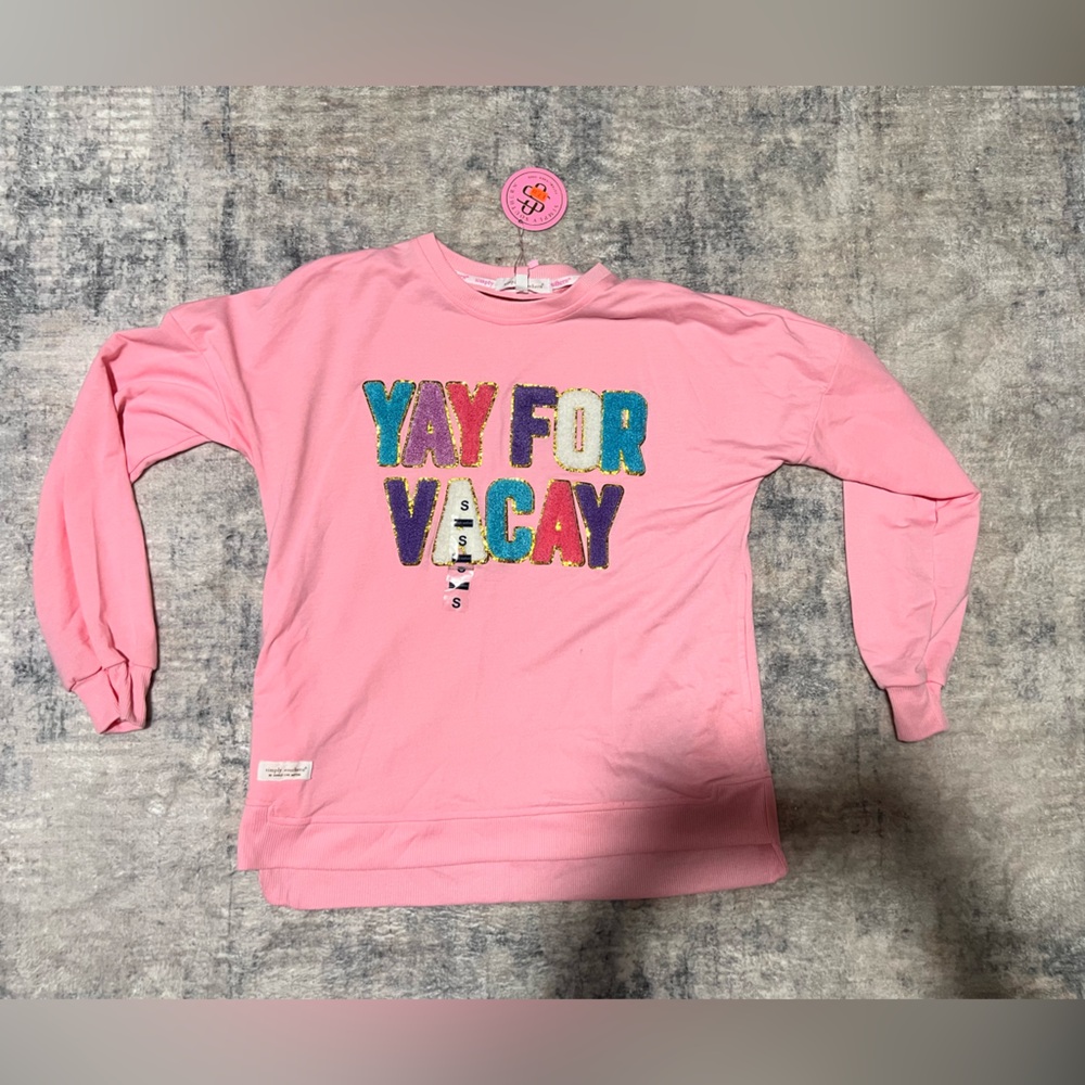 NWT Simply Southern Pink 'Yay for Vacay' Long Sleeve